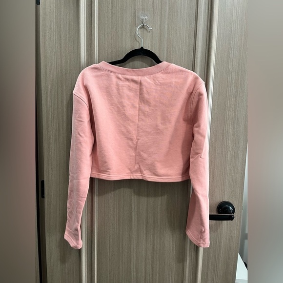⭐ NEW ⭐ For Love & Lemons Morgan Cropped Sweatshirt Top in pink (size S) - Picture 7 of 7